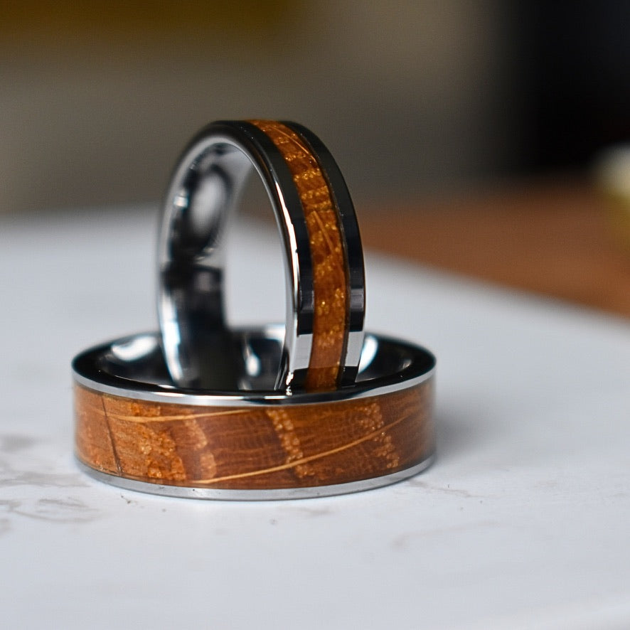 Whiskey Barrel 8mm Tungsten Ring - Tungsten Titans