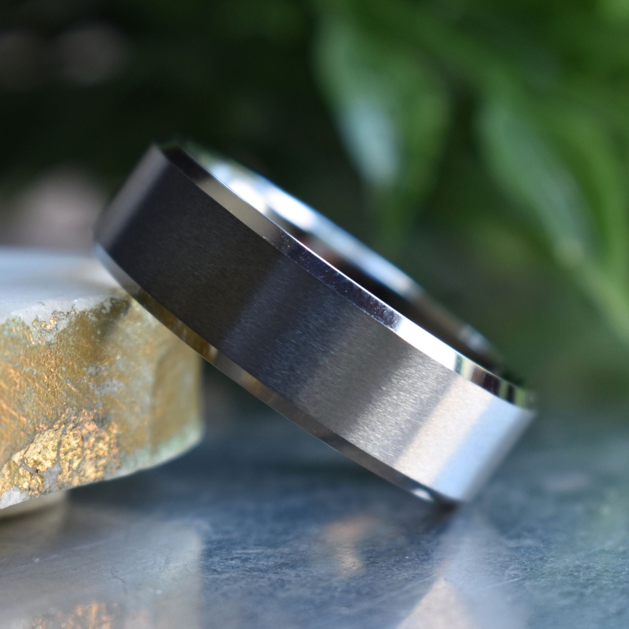 Tungsten 8mm Ring Brushed Silver