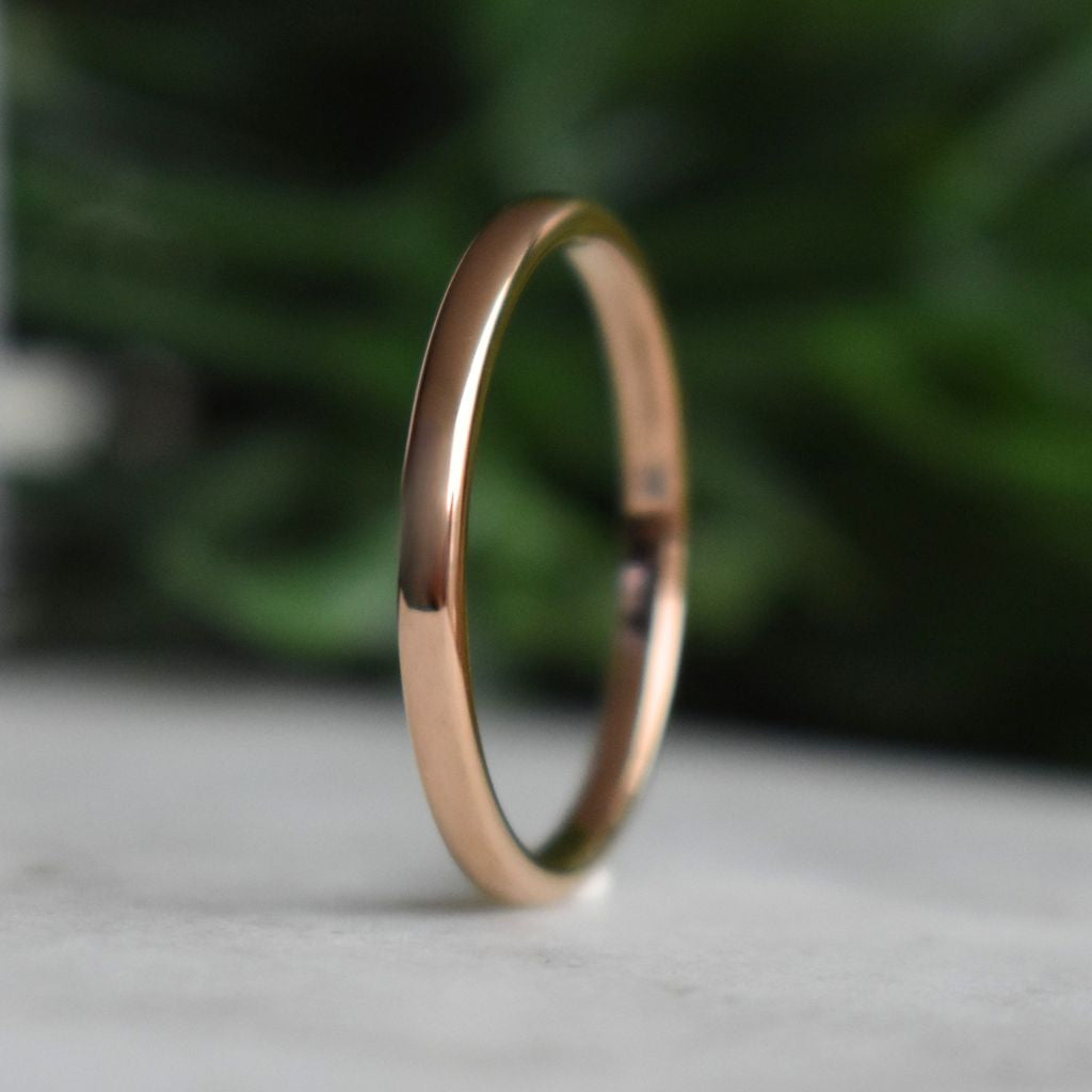 Tungsten 2mm Rose Gold Ring - Tungsten Titans