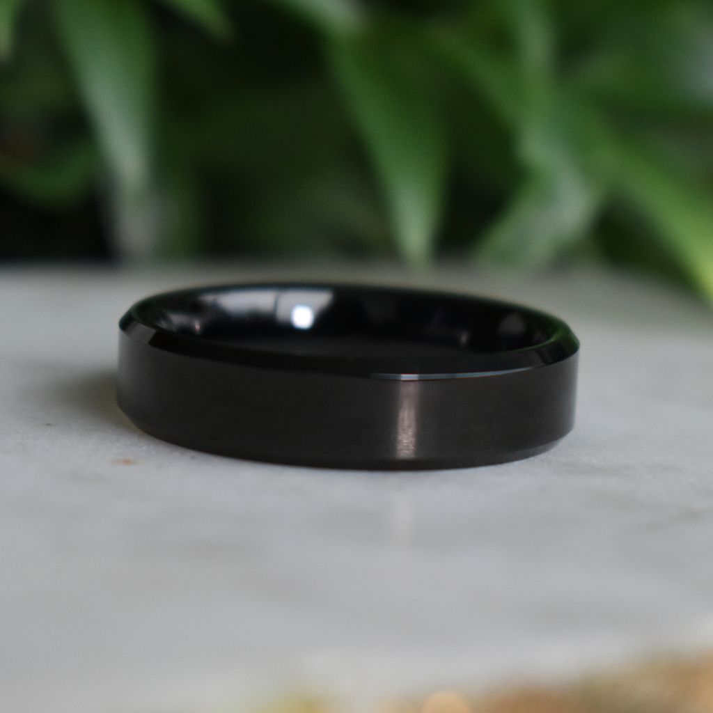 Black 6mm High Polished Tungsten Ring - Tungsten Titans