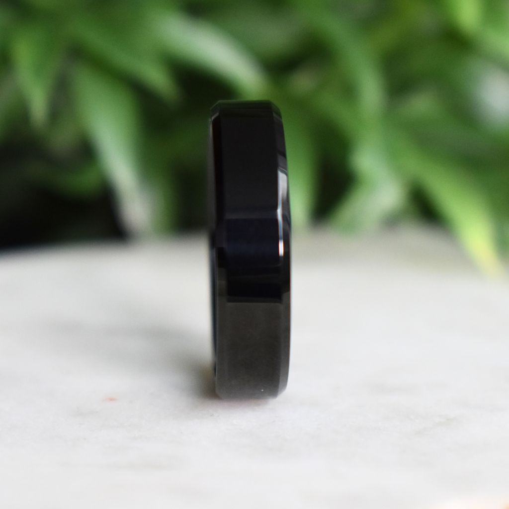 Black 6mm High Polished Tungsten Ring - Tungsten Titans