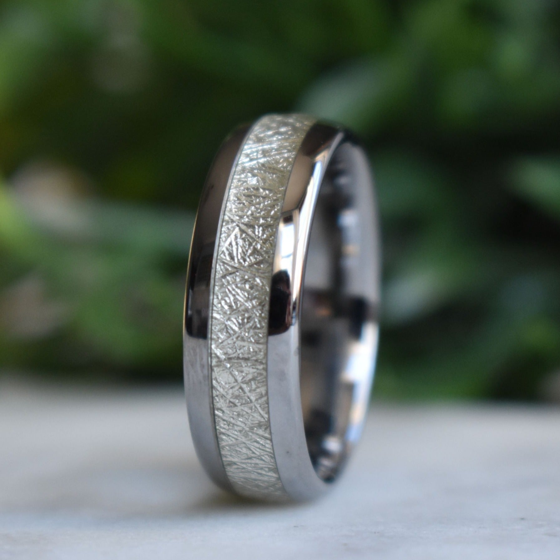 Tungsten 8mm Ring with Meteorite - Tungsten Titans