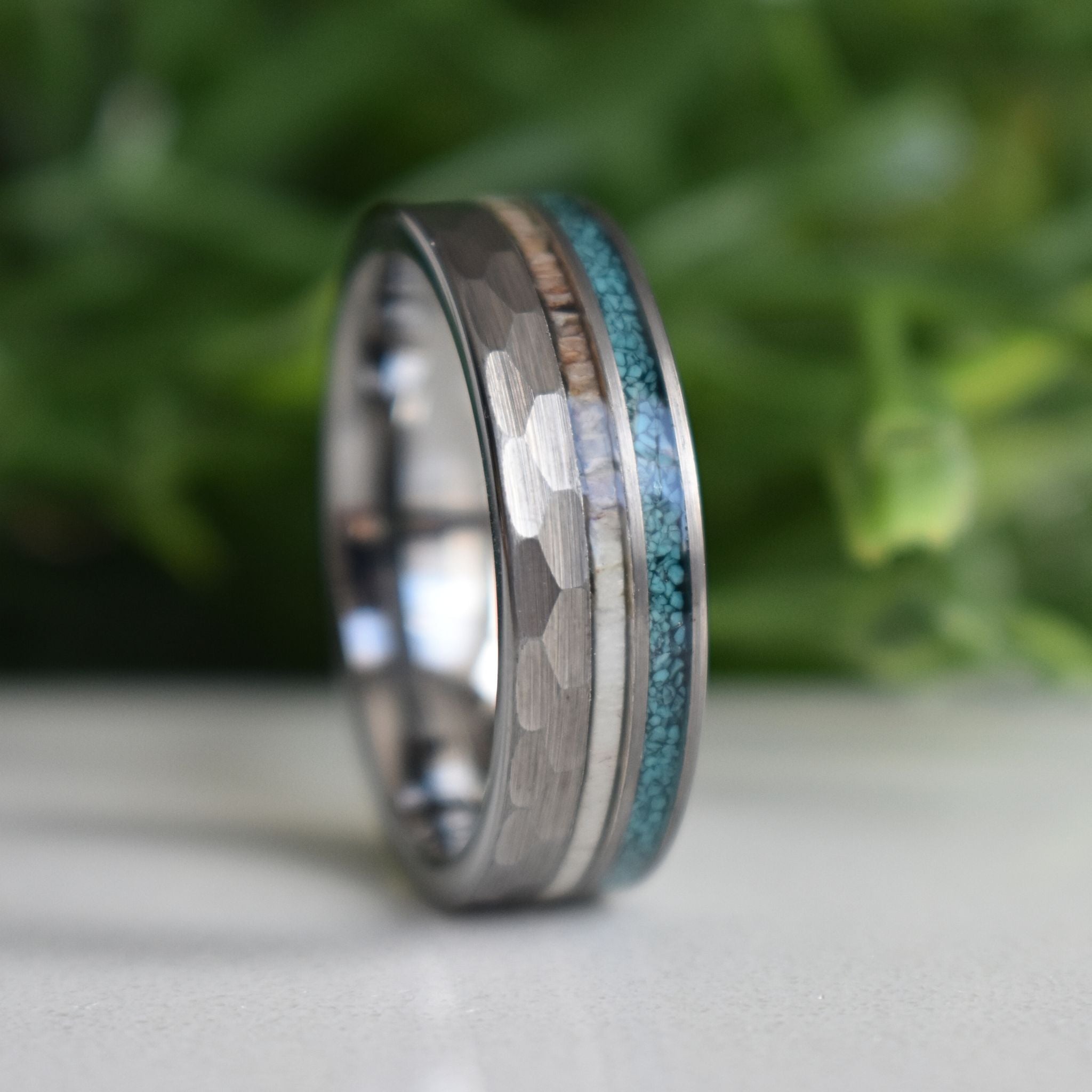 8mm Tungsten Wedding Ring, Turquoise Tungsten Ring, Personalize Engrave Tungsten Ring with Turquoise, Skinny Ring, Comfort Fit hotsell Tungsten Ring