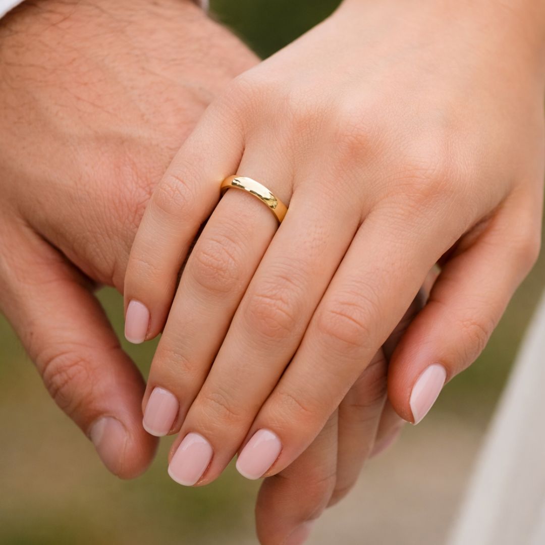 Tungsten Ring 4mm Classic Gold Comfort fit band - Tungsten Titans