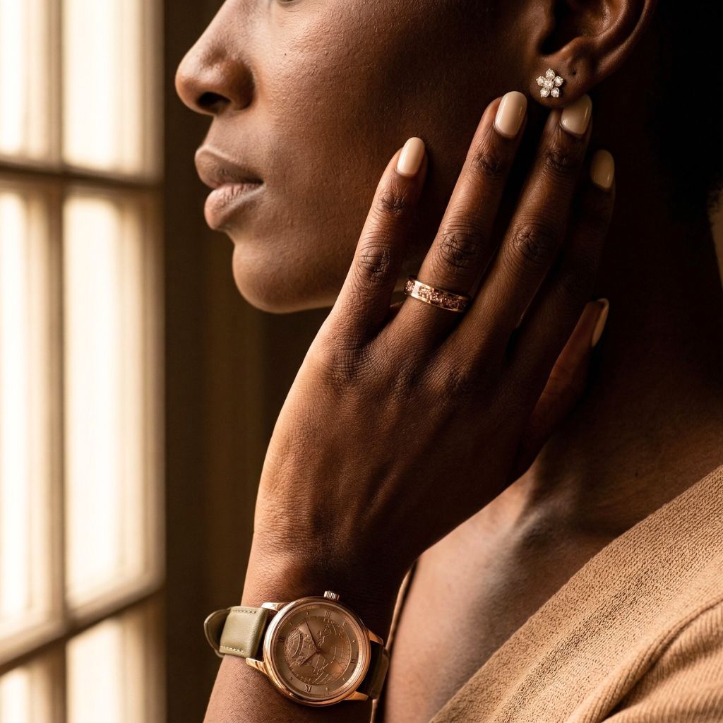 Tungsten 4mm Rose Gold Ring Peachy Pink Morganite German Glass Wedding Band - Tungsten Titans