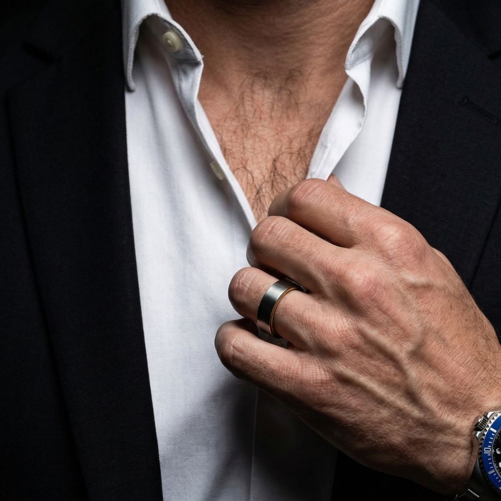 Silver Tungsten 6mm Ring with Whiskey Barrel Inner Band - Tungsten Titans