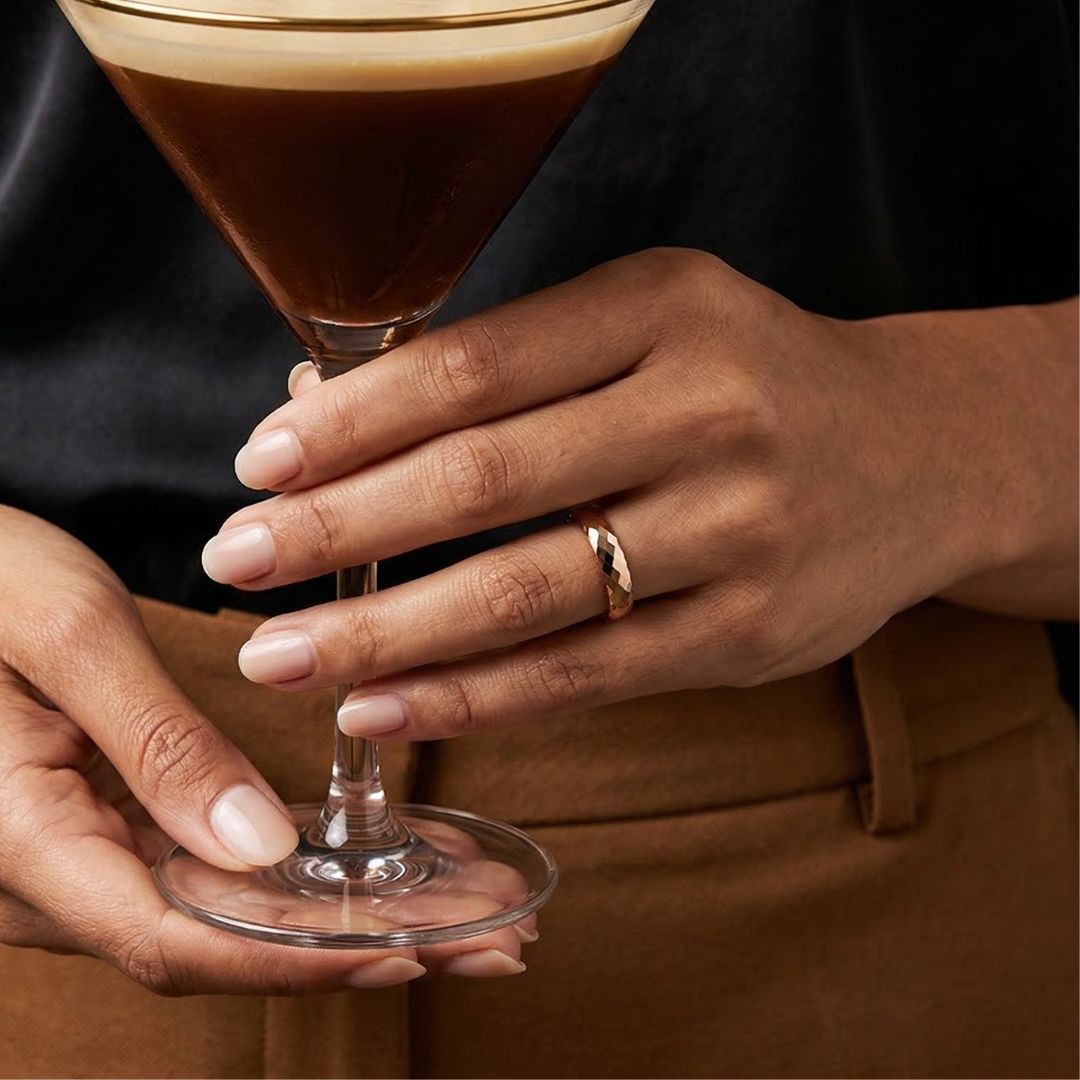 Tungsten Diamond Facet Rose Gold 4mm Ring - Tungsten Titans