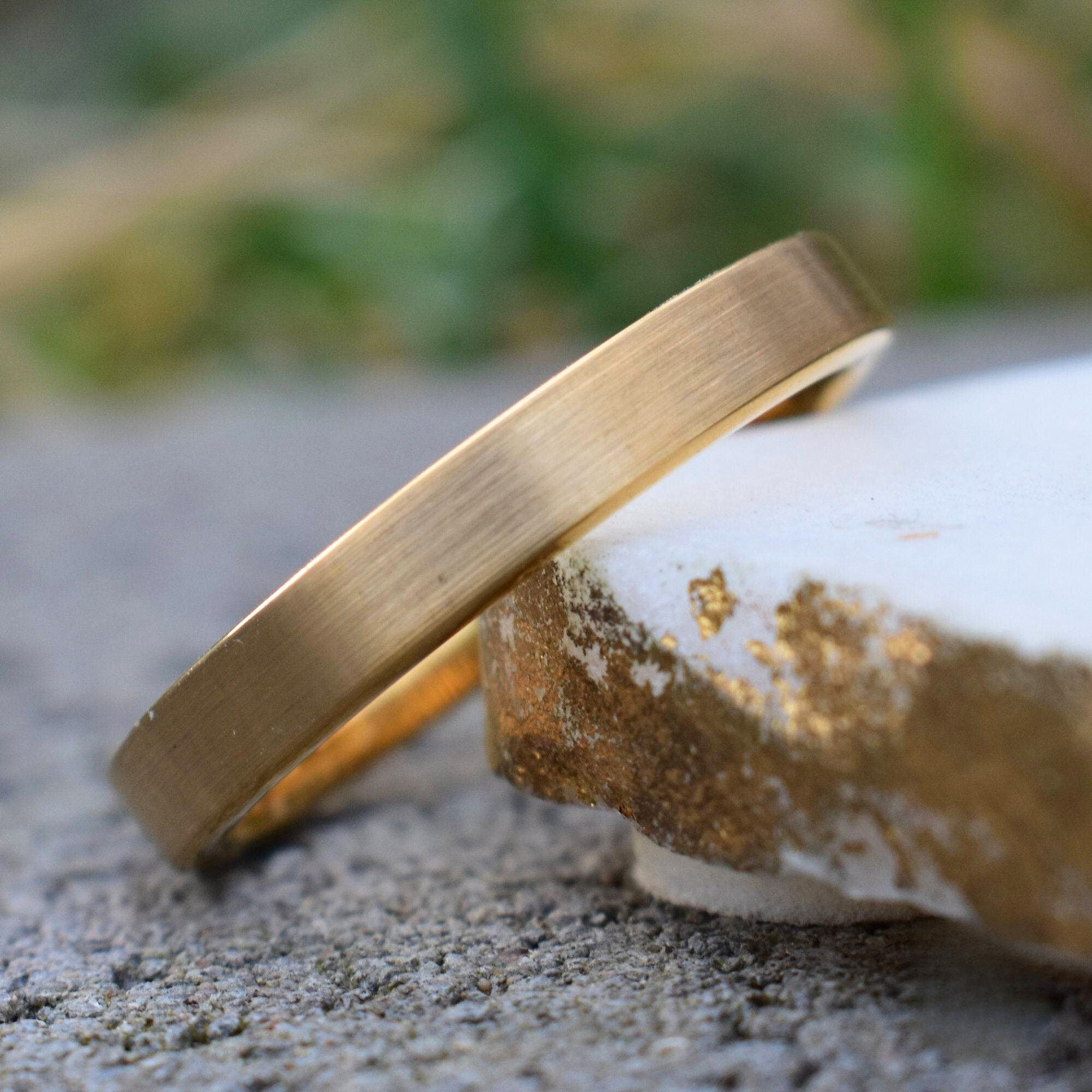 Tungsten Ring 4mm Brushed Gold Comfort fit band - Tungsten Titans