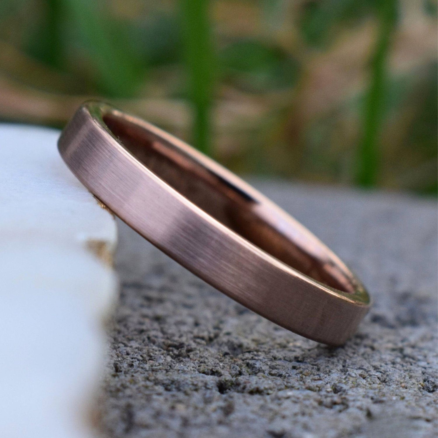 Tungsten Ring 4mm Brushed Rose Gold Comfort fit band - Tungsten Titans