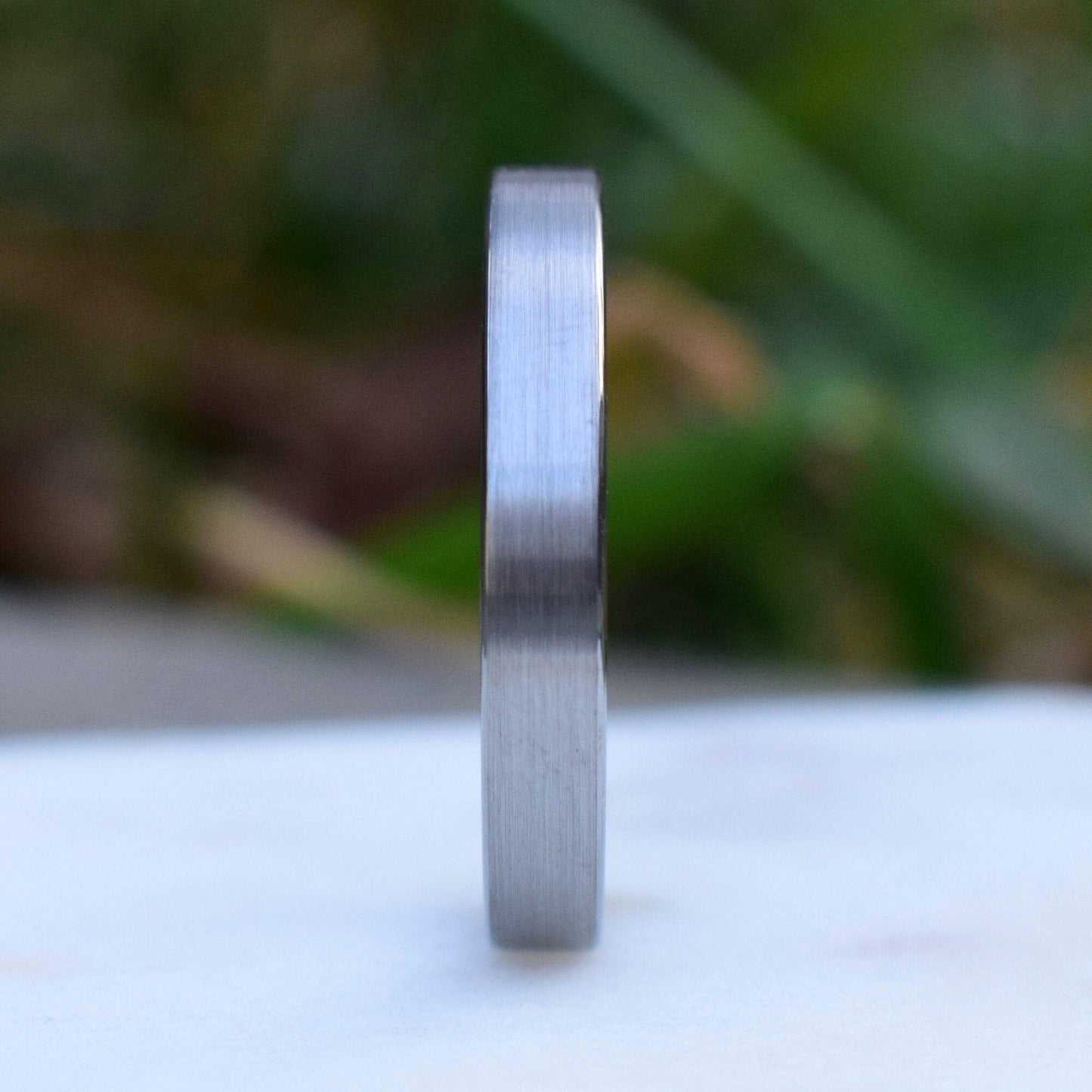 Tungsten Ring 4mm Brushed Silver Comfort fit band - Tungsten Titans