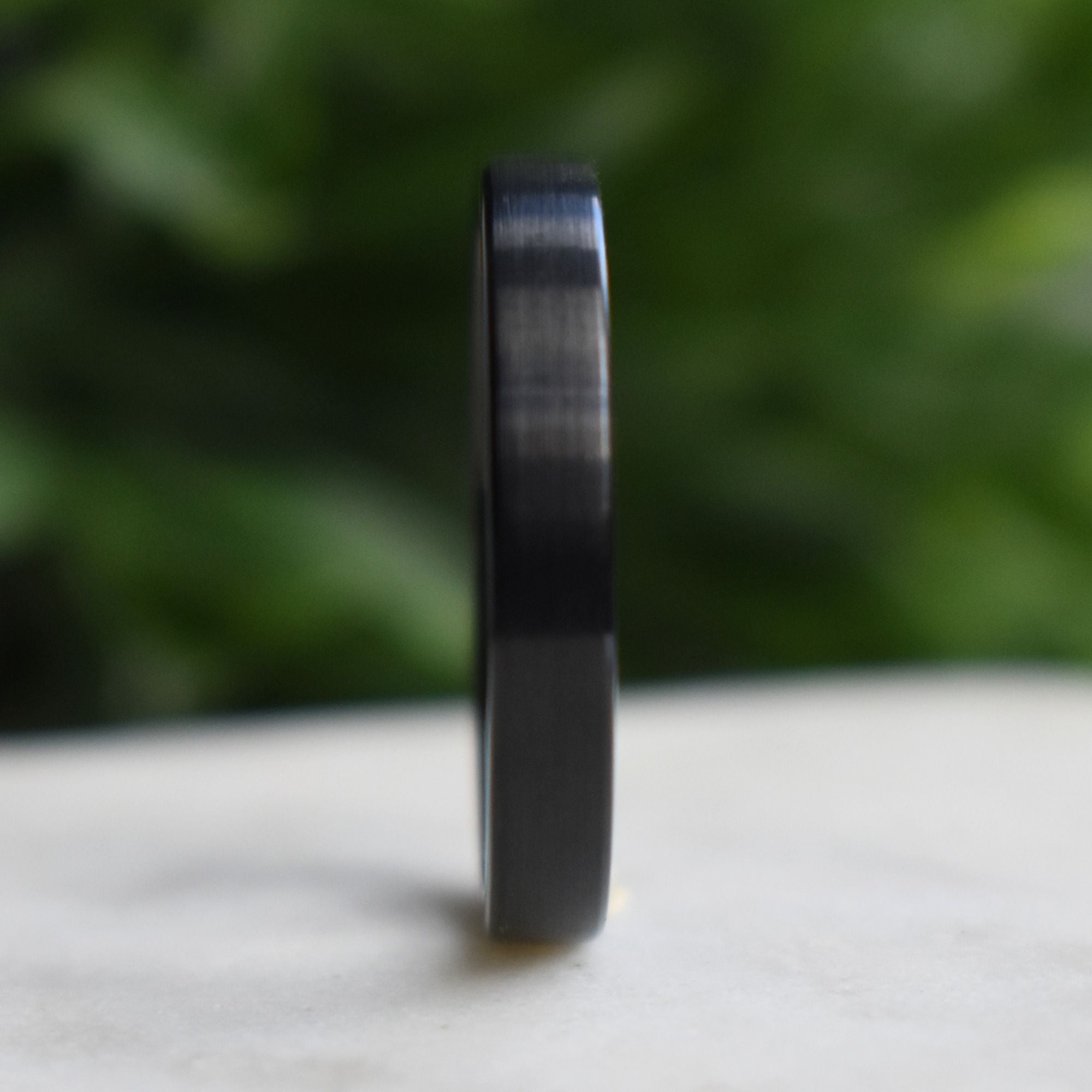 Tungsten Ring 4mm Brushed Black Comfort fit band - Tungsten Titans