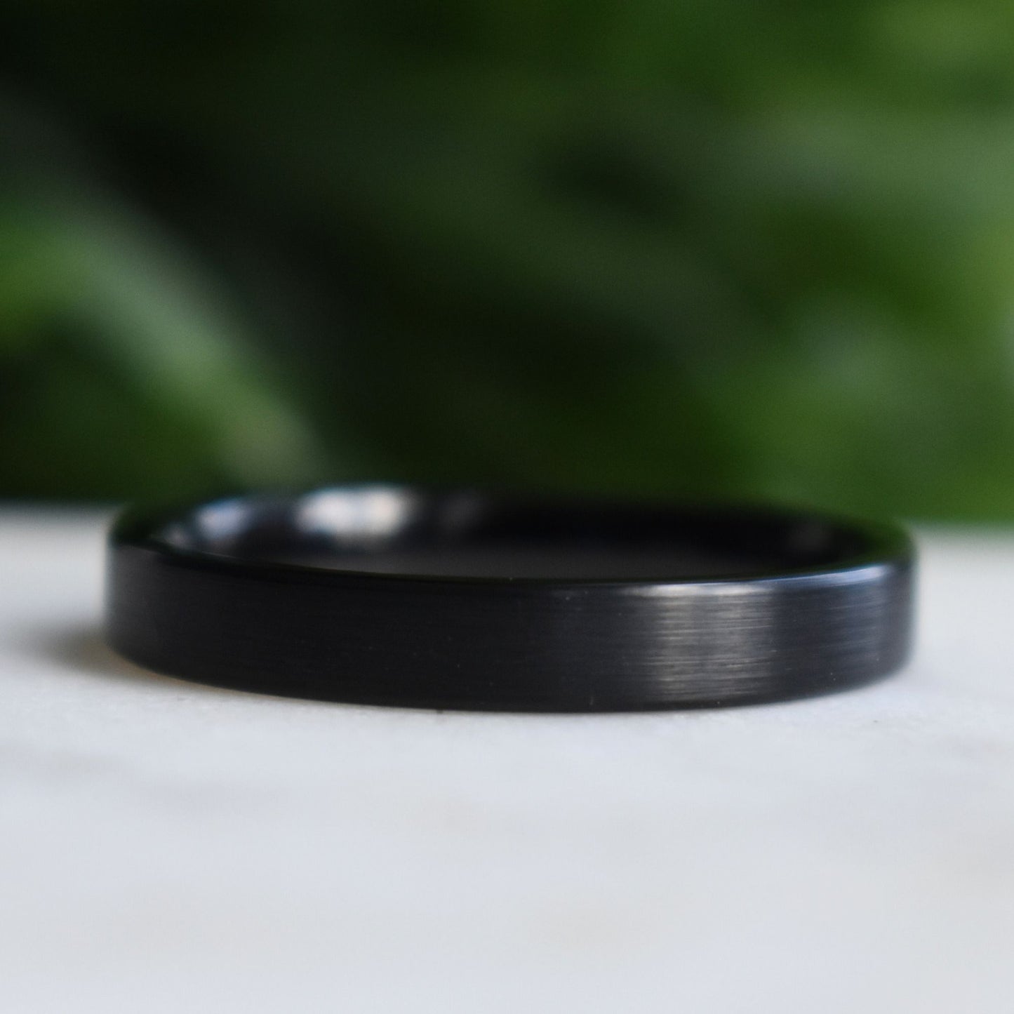 Tungsten Ring 4mm Brushed Black Comfort fit band