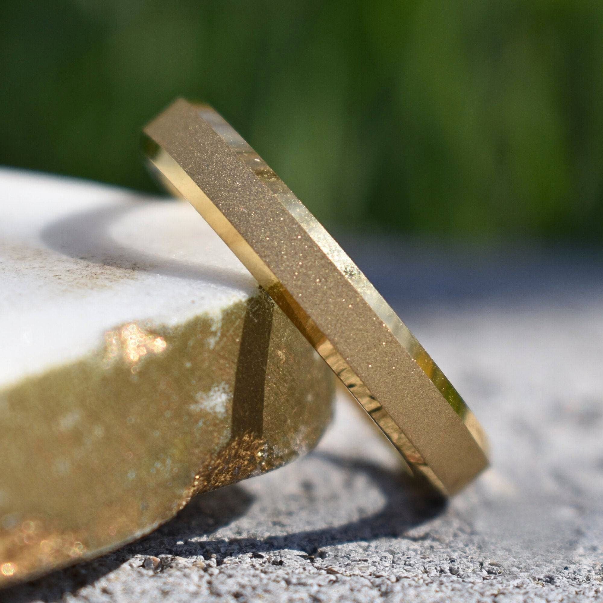 Tungsten 4mm Ring Gold Sandblasted Wedding Band - Tungsten Titans