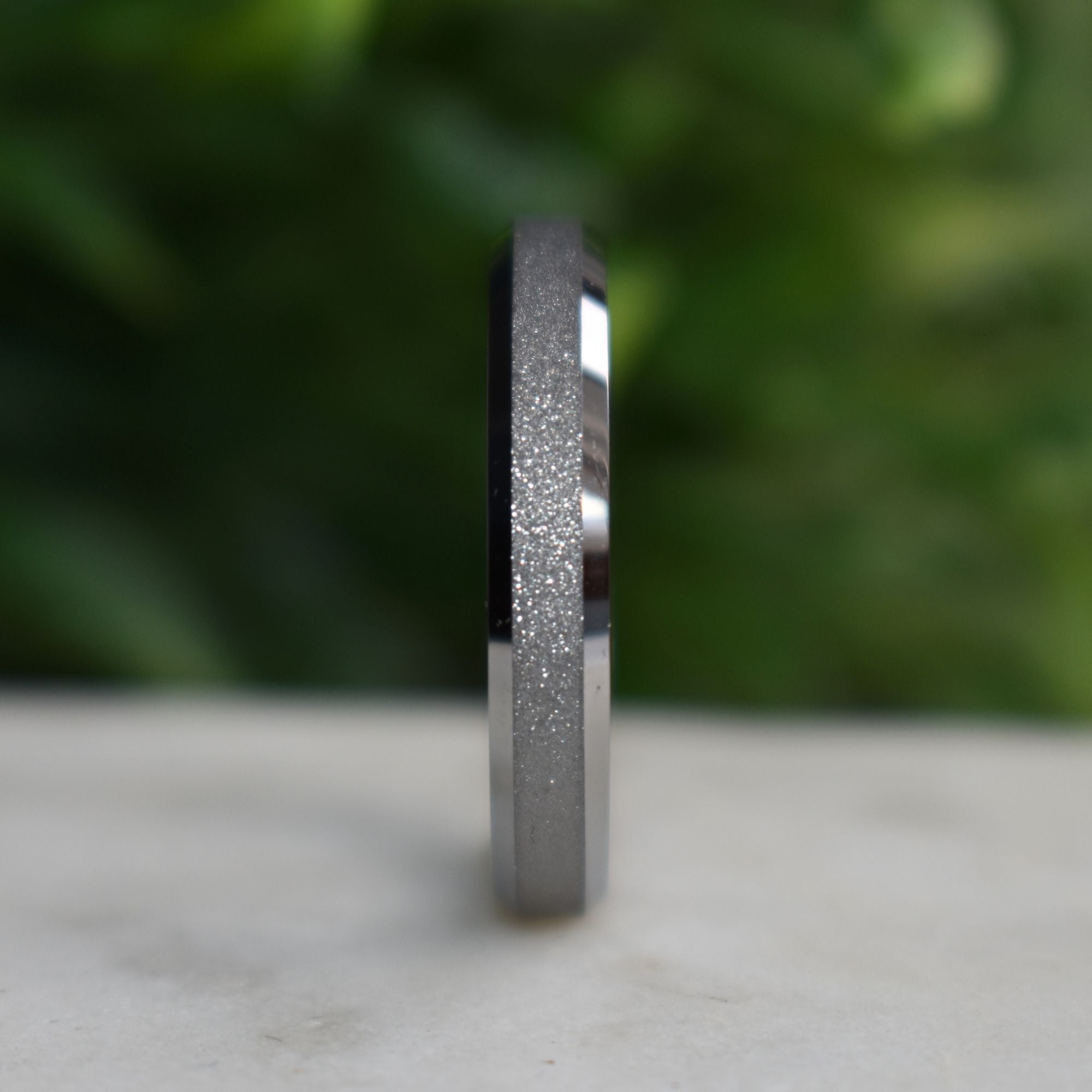 Tungsten 4mm Ring Silver Sandblasted Wedding Band - Tungsten Titans