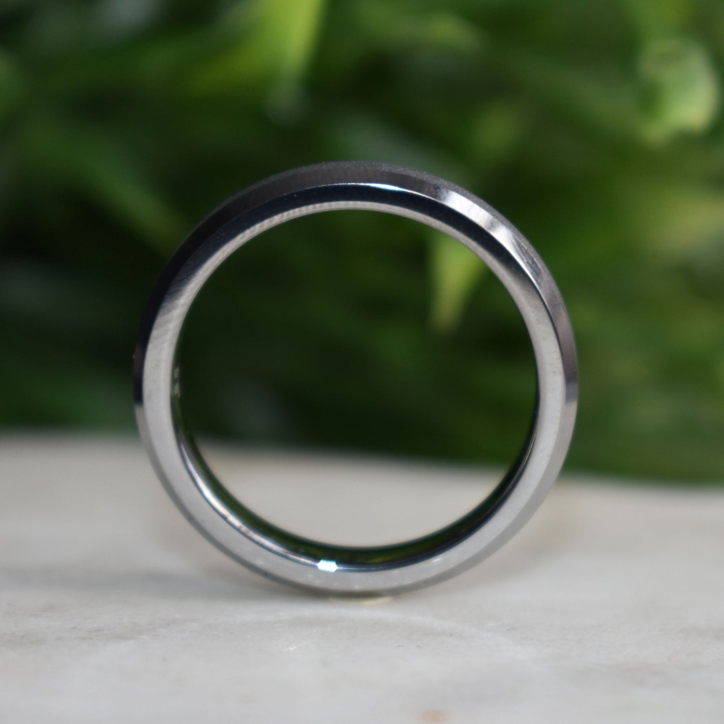 Tungsten 4mm Ring Silver Sandblasted Wedding Band - Tungsten Titans