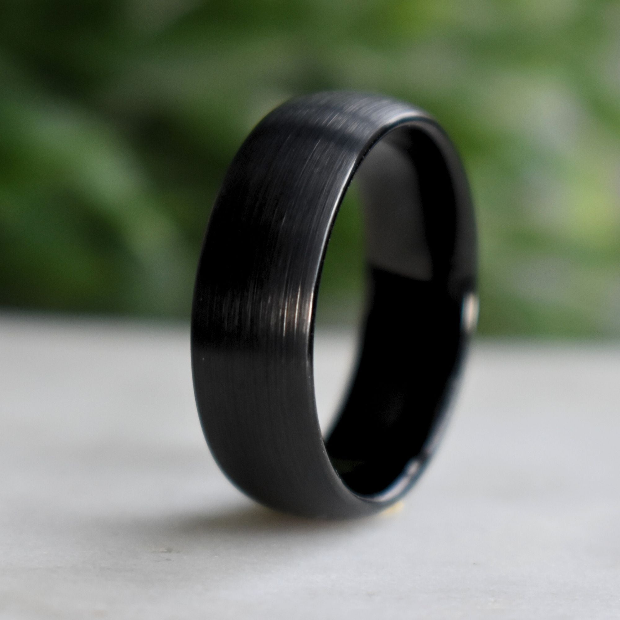 Black Brushed 8mm Tungsten Ring - Tungsten Titans