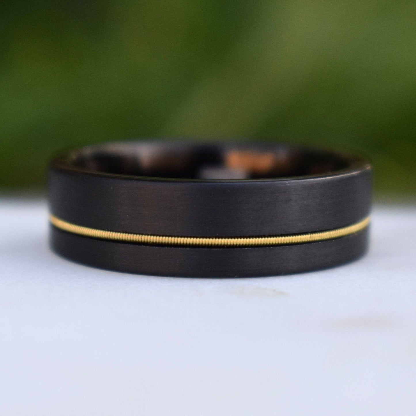 Guitar String 8mm Black Tungsten Ring - Tungsten Titans