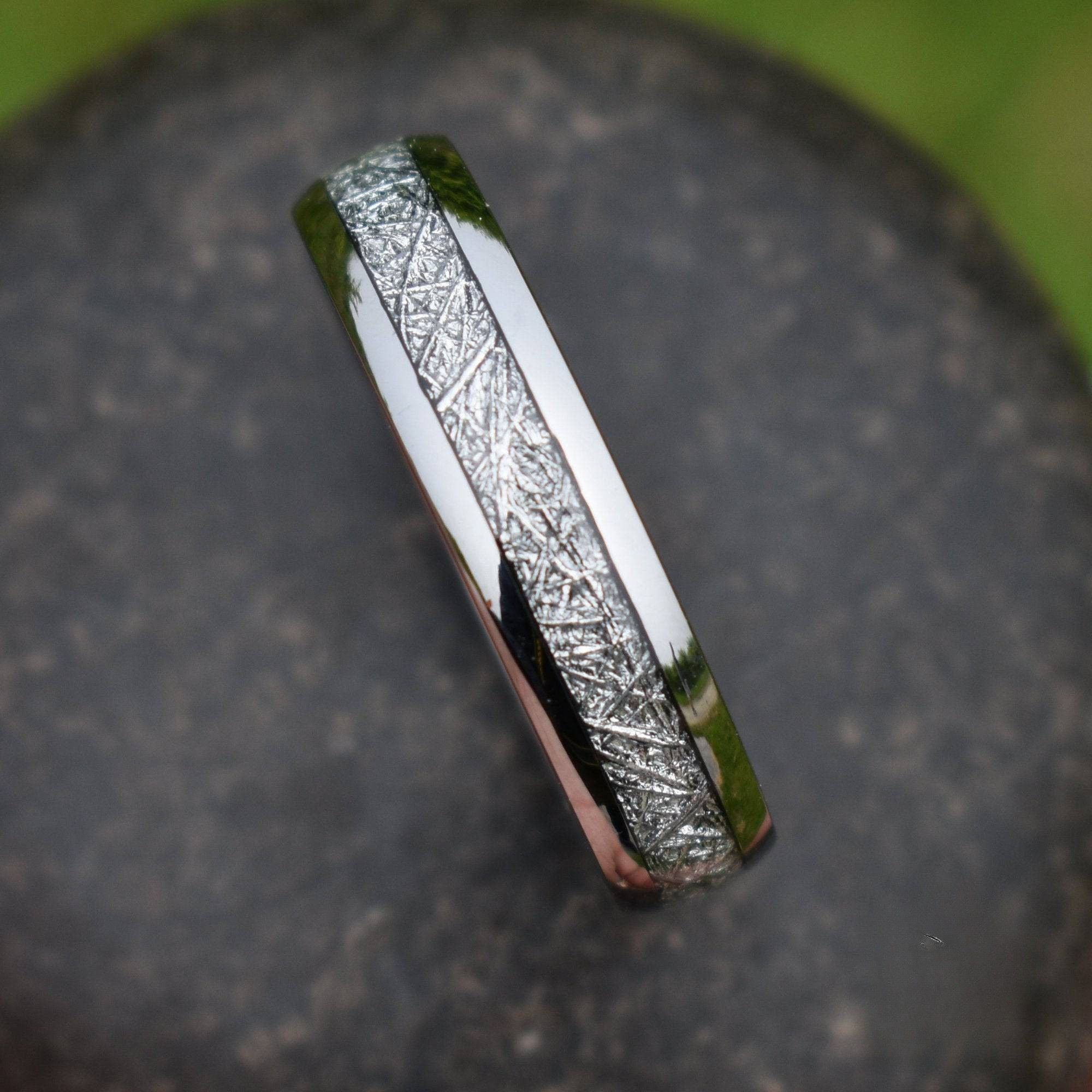 Tungsten 6mm Ring with Meteorite - Tungsten Titans