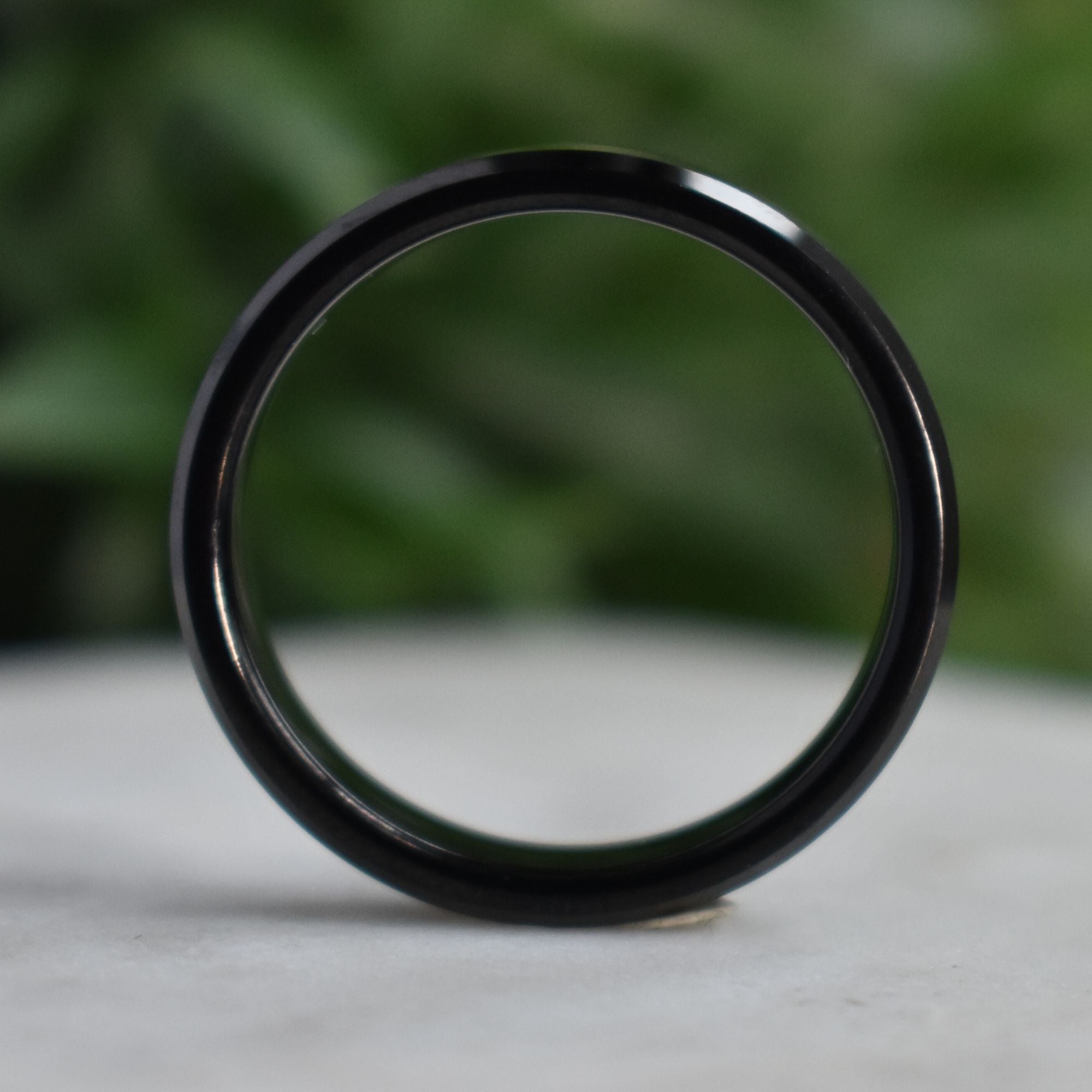 Tungsten Ring 6mm Brushed Black with Beveled Edge - Tungsten Titans