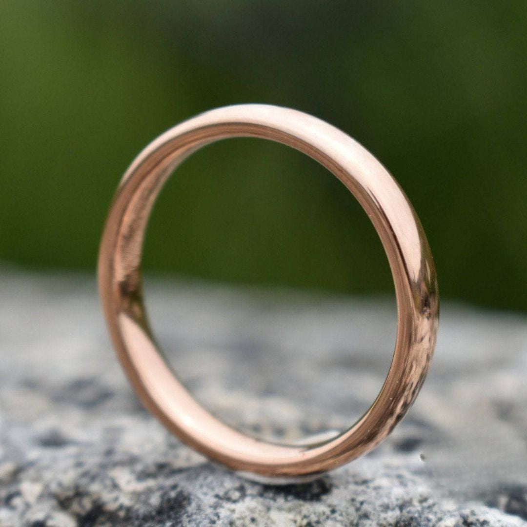 Tungsten Ring 4mm Classic Rose Gold Comfort fit band - Tungsten Titans