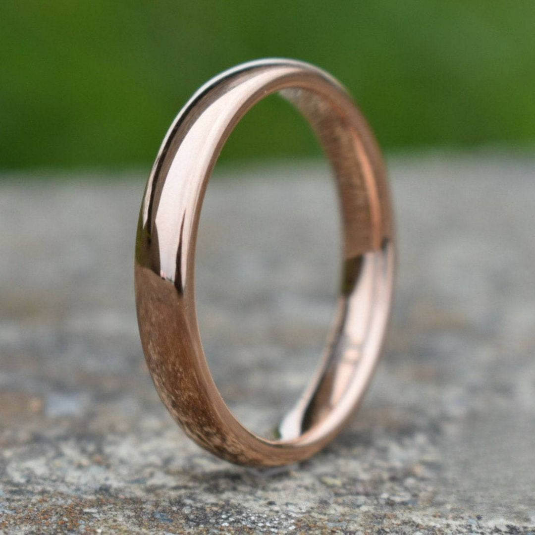 Tungsten Ring 4mm Classic Rose Gold Comfort fit band - Tungsten Titans