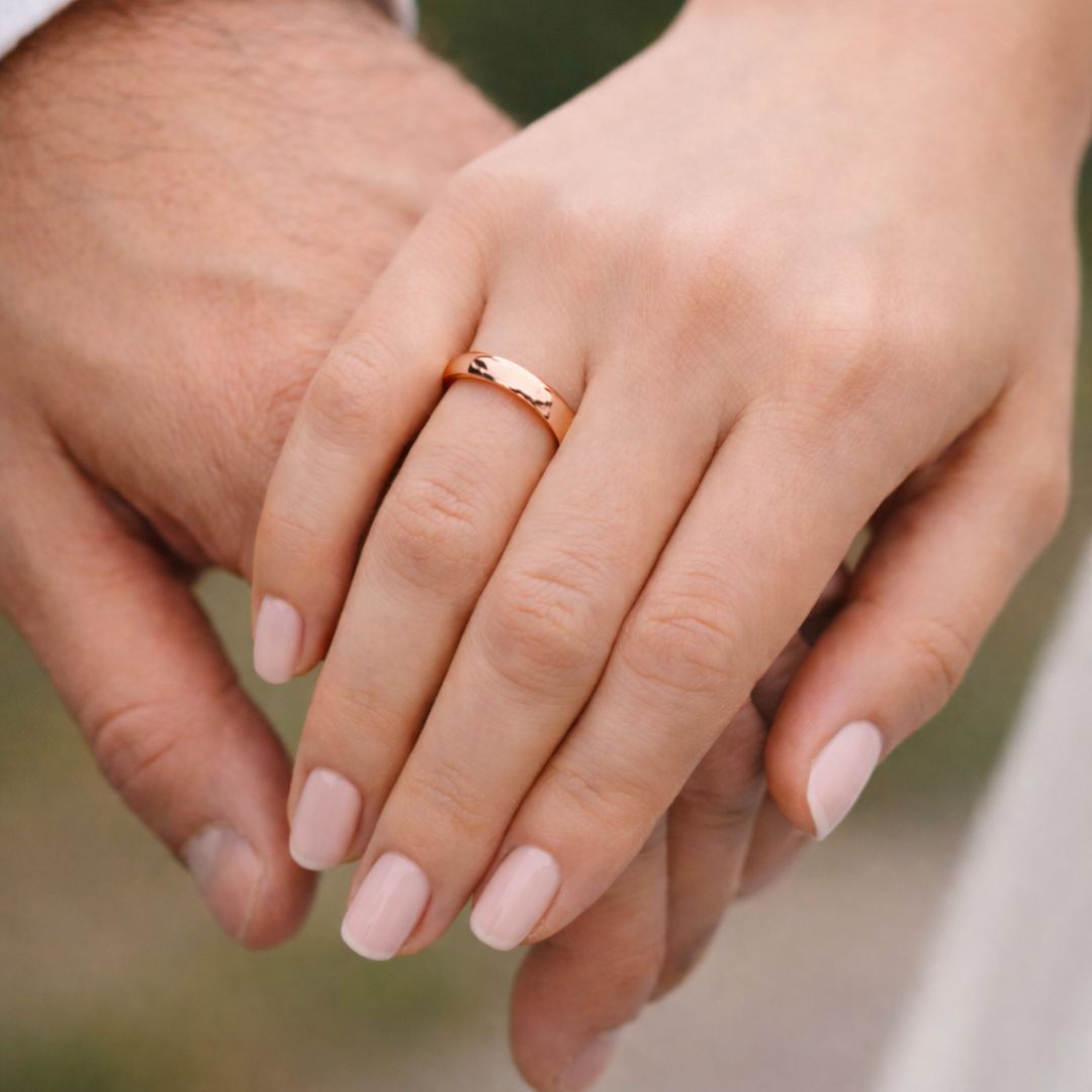 Tungsten Ring 4mm Classic Rose Gold Comfort fit band - Tungsten Titans