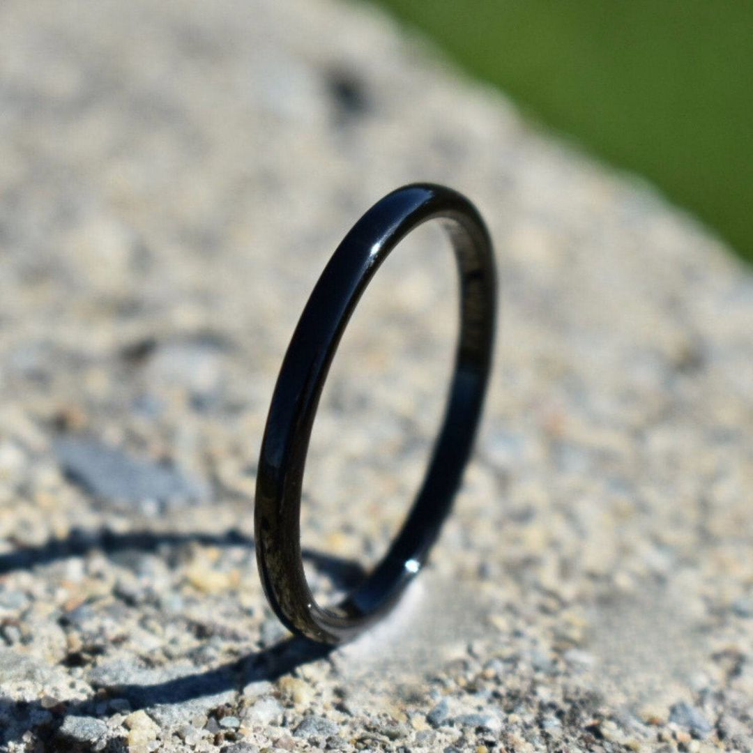 Tungsten 2mm Black Ring - Tungsten Titans