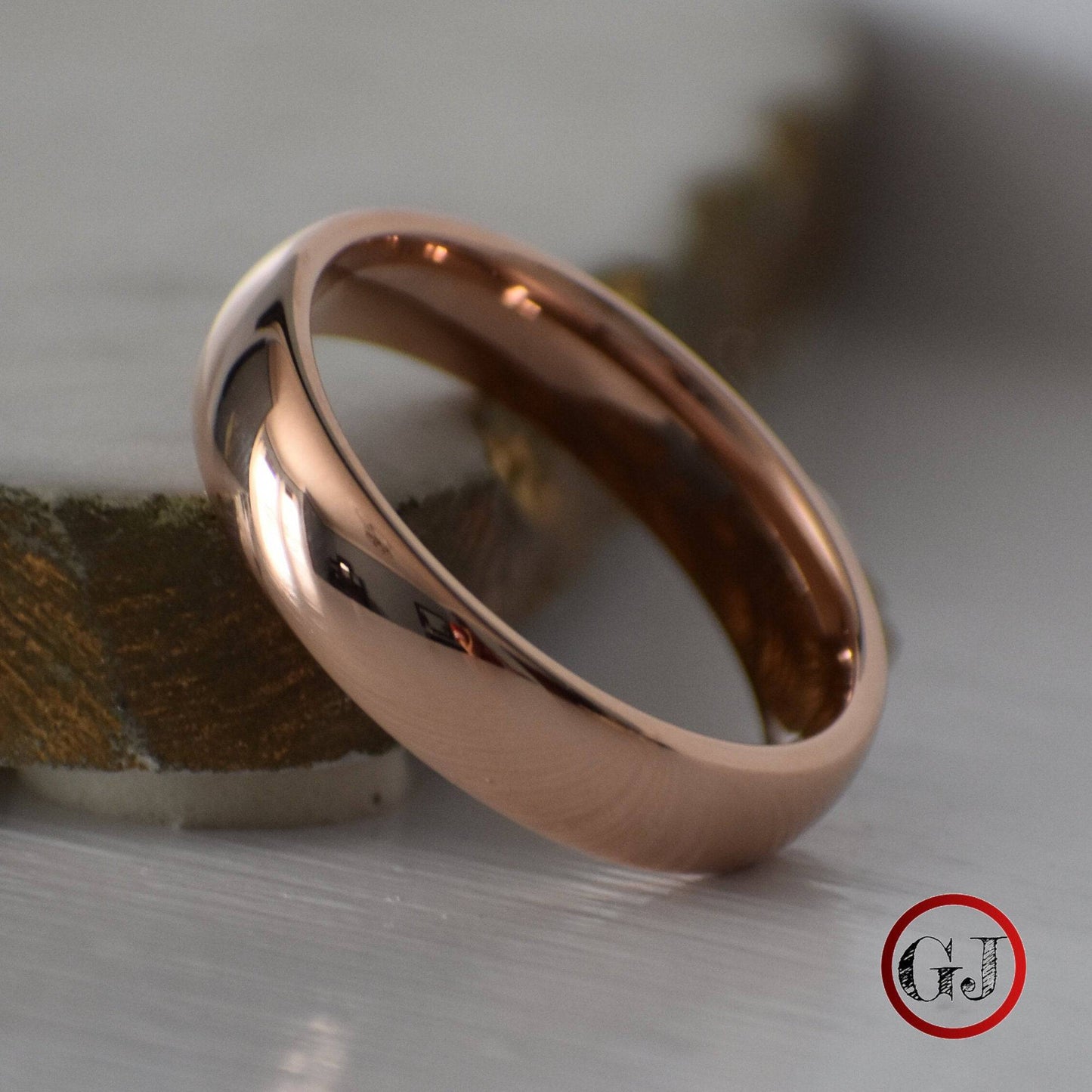 High Polished 6mm Rose Gold Tungsten Ring - Tungsten Titans