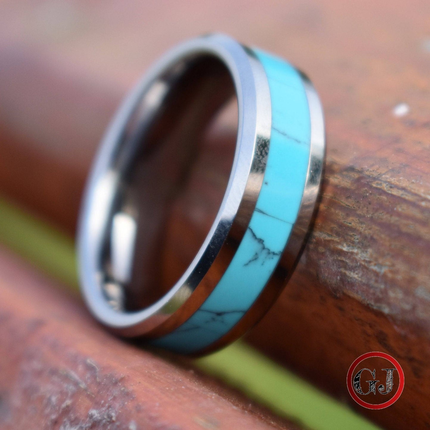 Tungsten 8mm Ring with Kallaite Stone Inlay - Tungsten Titans