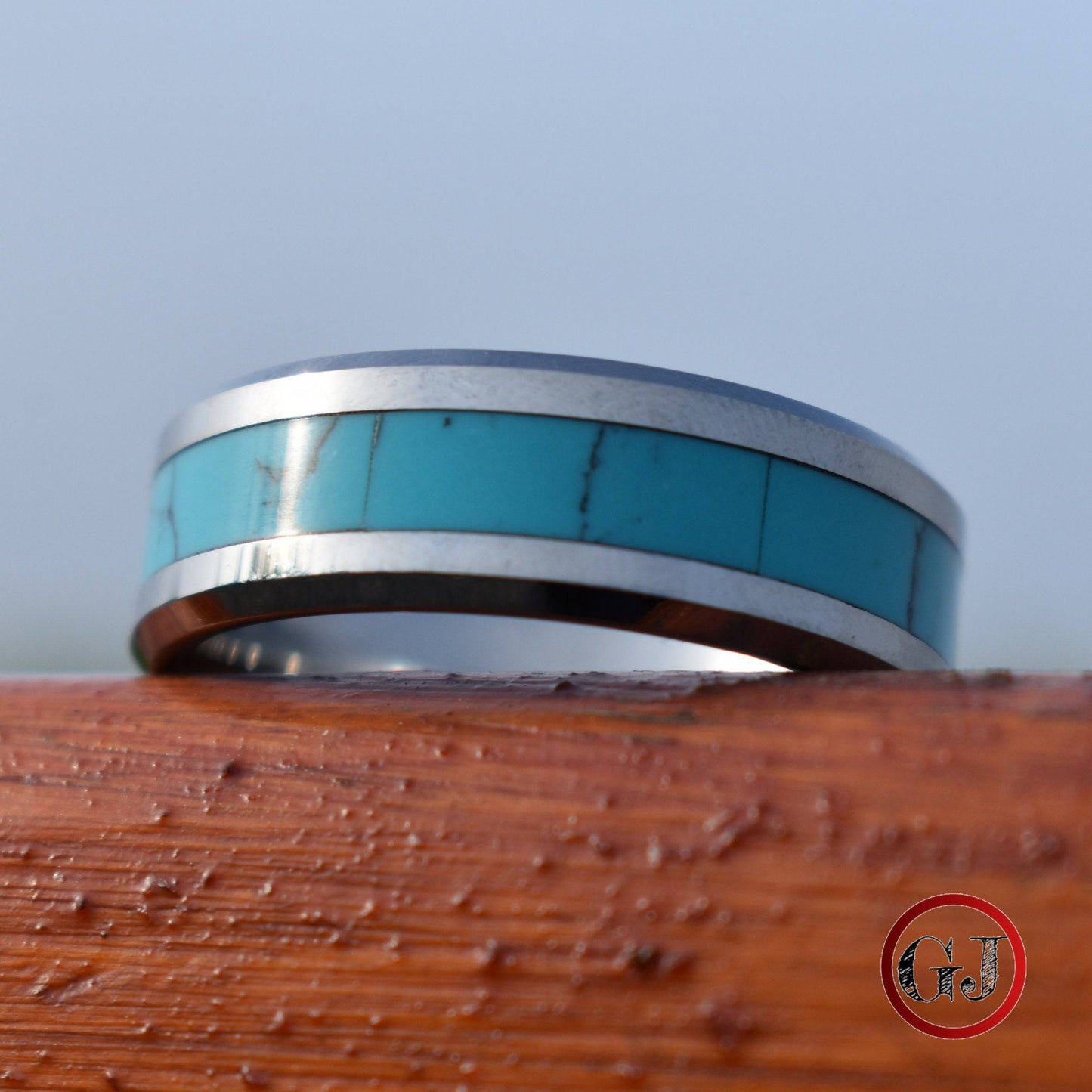Tungsten 8mm Ring with Kallaite Stone Inlay - Tungsten Titans