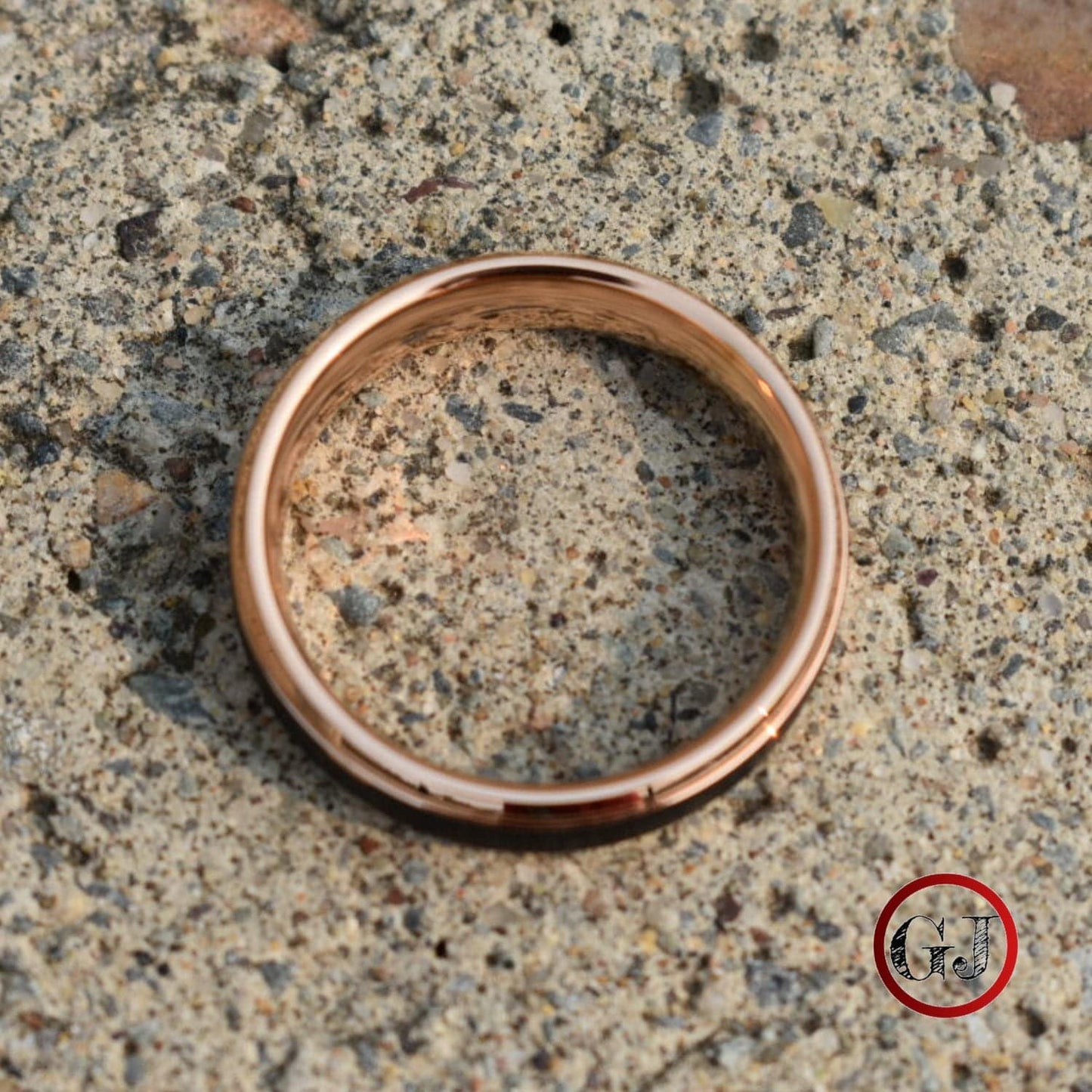 Tungsten Ring Black with Rose Gold Edges and band - Tungsten Titans