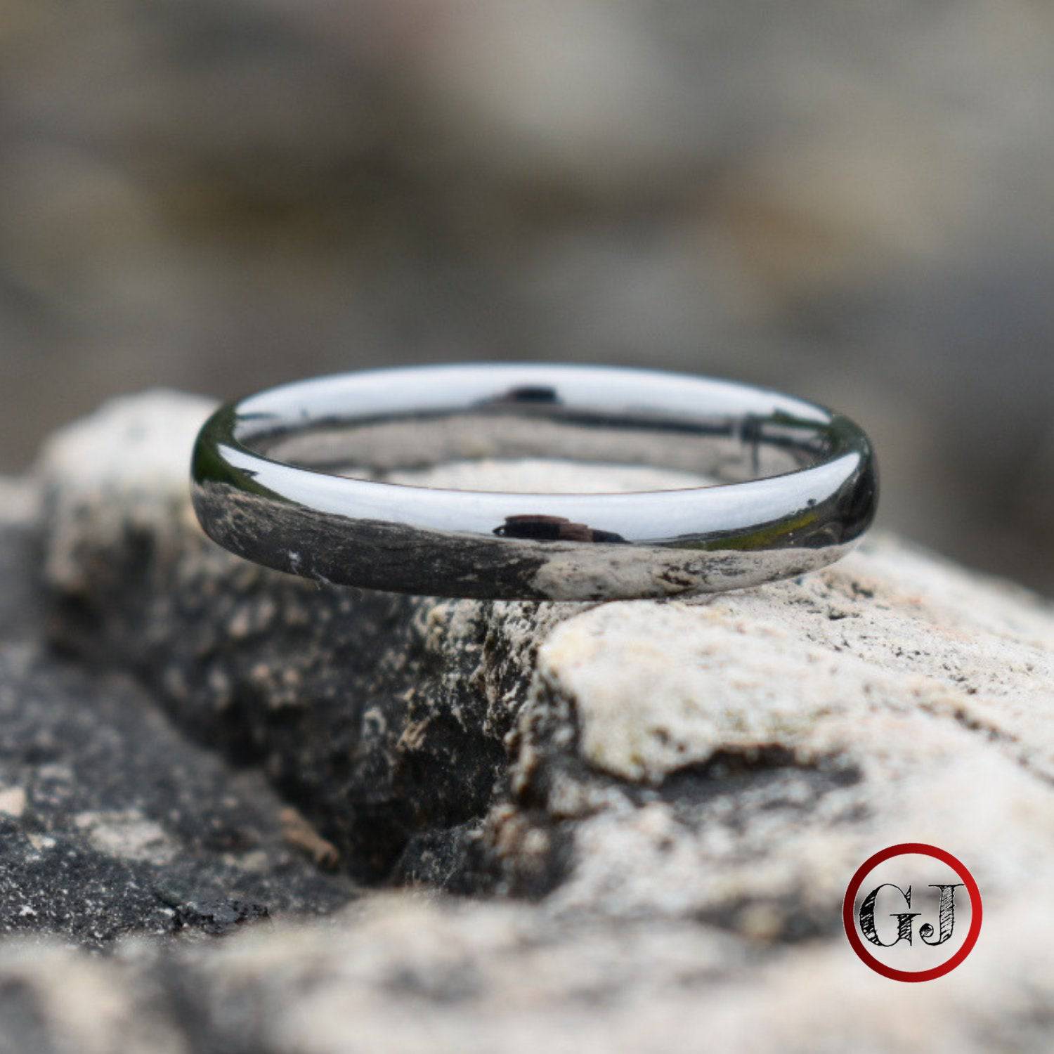 Tungsten Ring 4mm Classic Silver Comfort fit band - Tungsten Titans