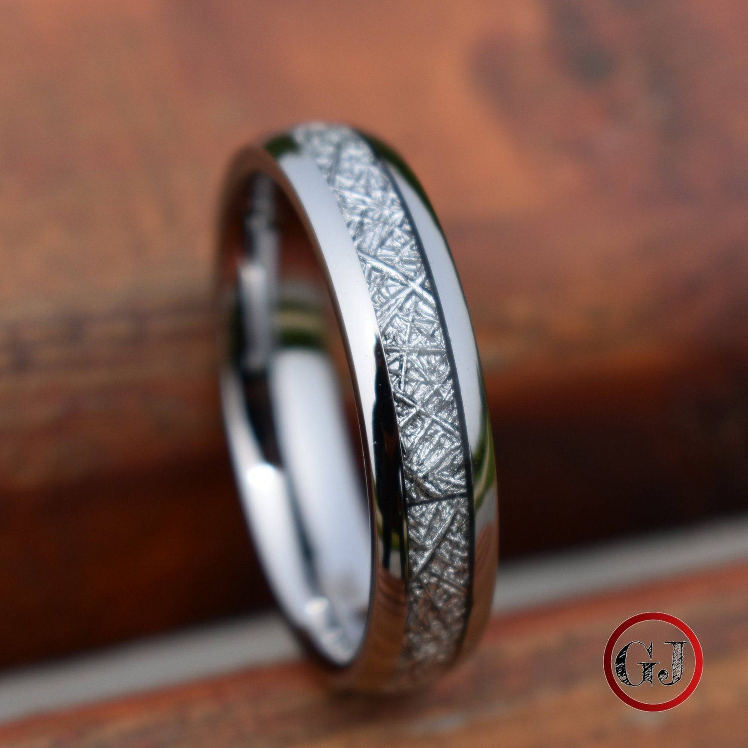 Tungsten 6mm Ring with Meteorite - Tungsten Titans
