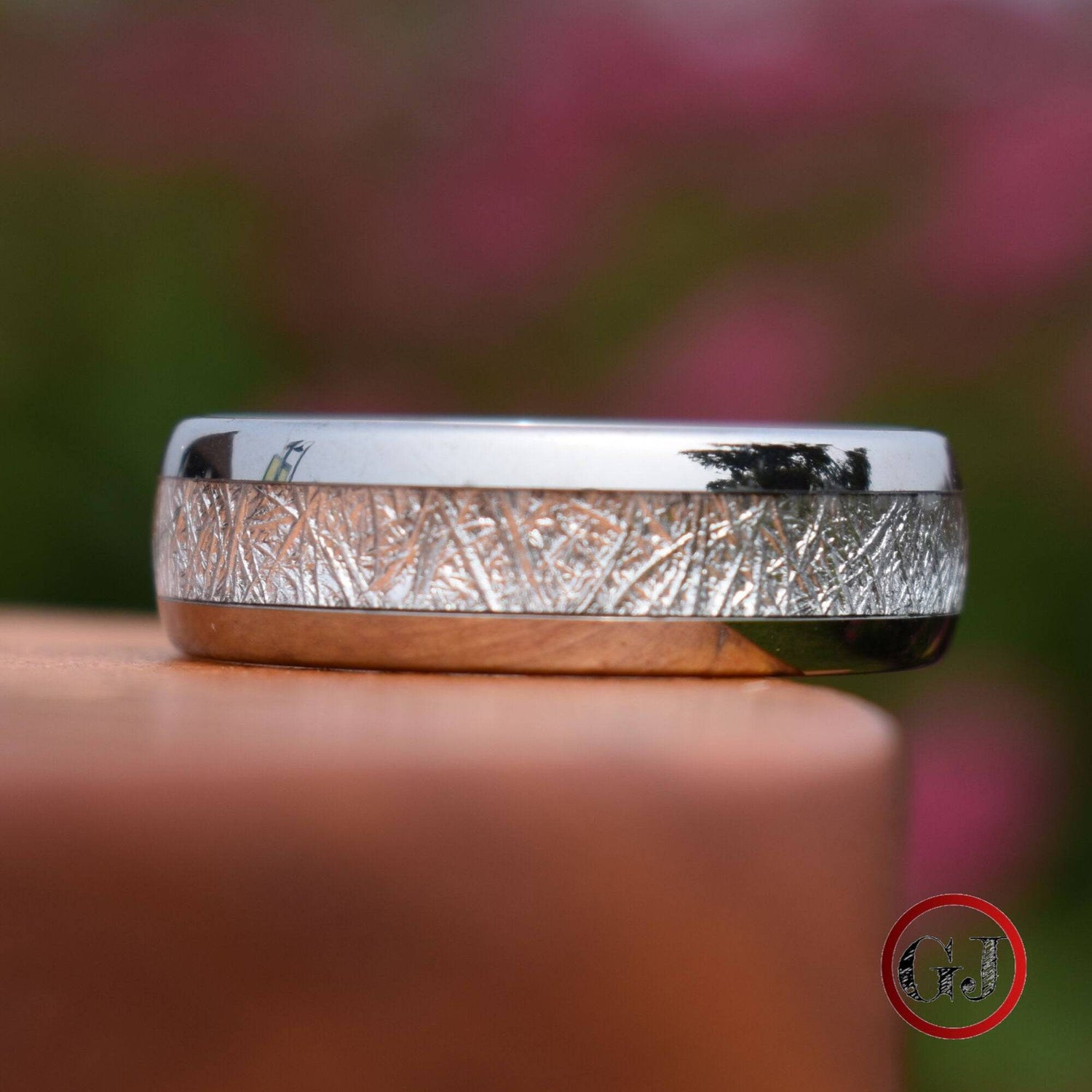 Tungsten 8mm Ring with Meteorite - Tungsten Titans