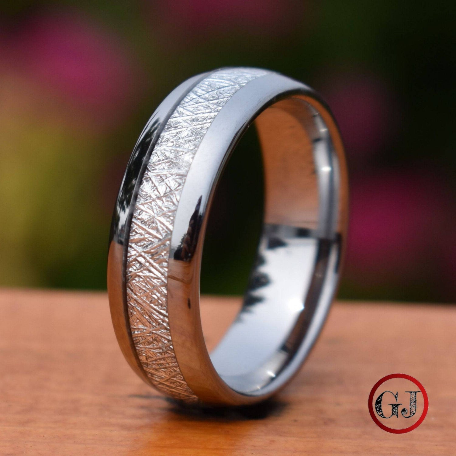 Tungsten 8mm Ring with Meteorite - Tungsten Titans