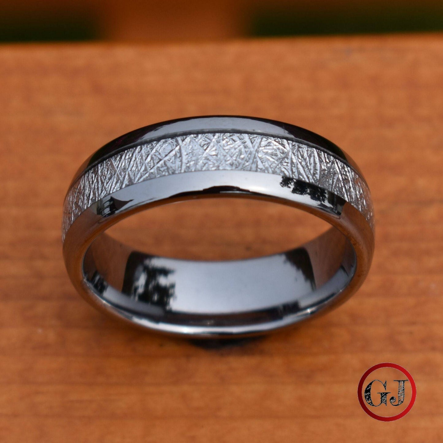 Tungsten 8mm Ring with Meteorite - Tungsten Titans