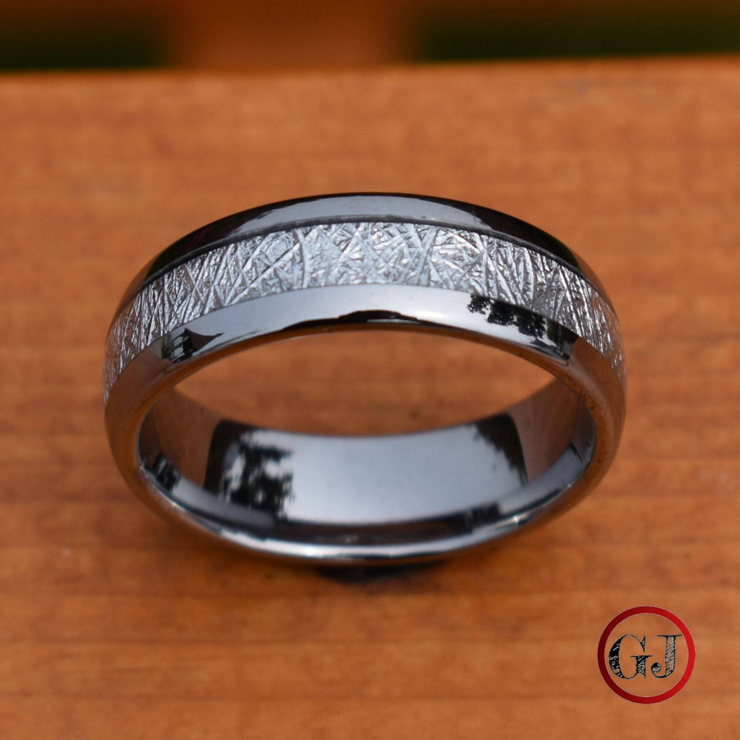 Tungsten 8mm Ring with Meteorite - Tungsten Titans