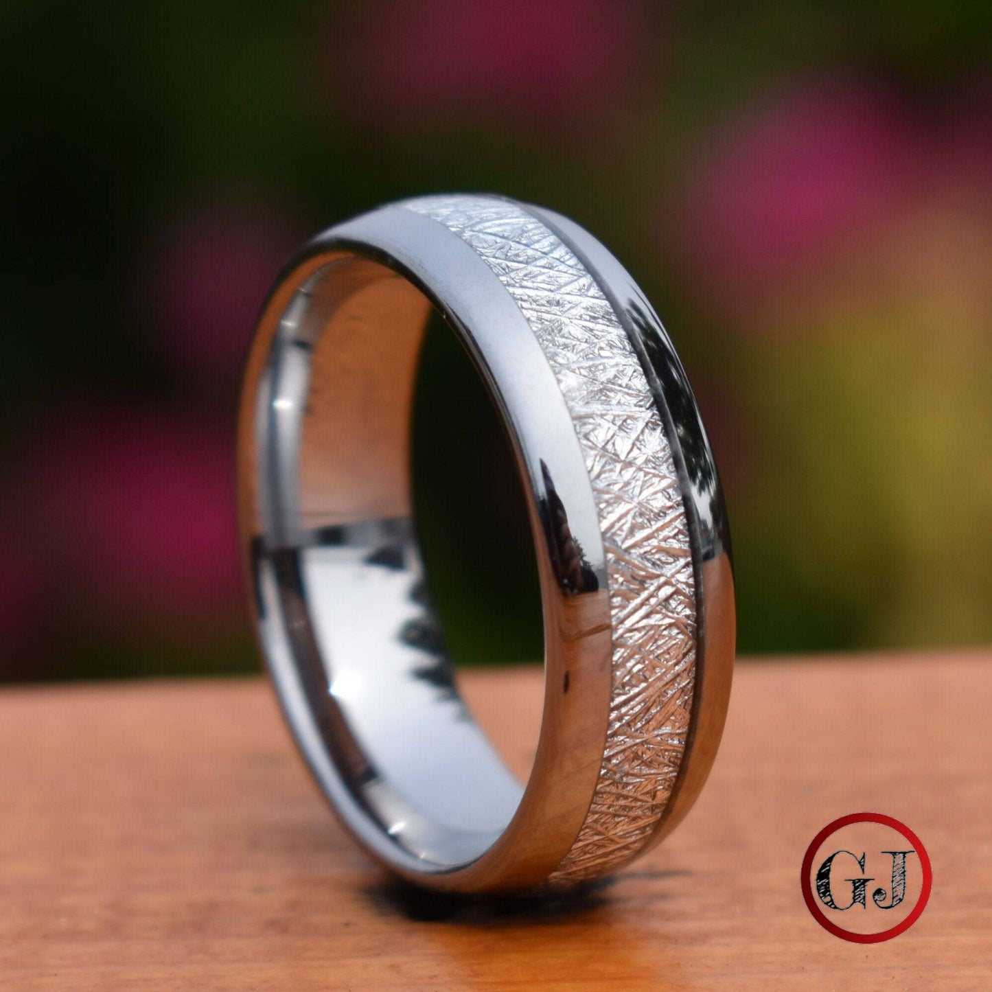Tungsten 8mm Ring with Meteorite - Tungsten Titans