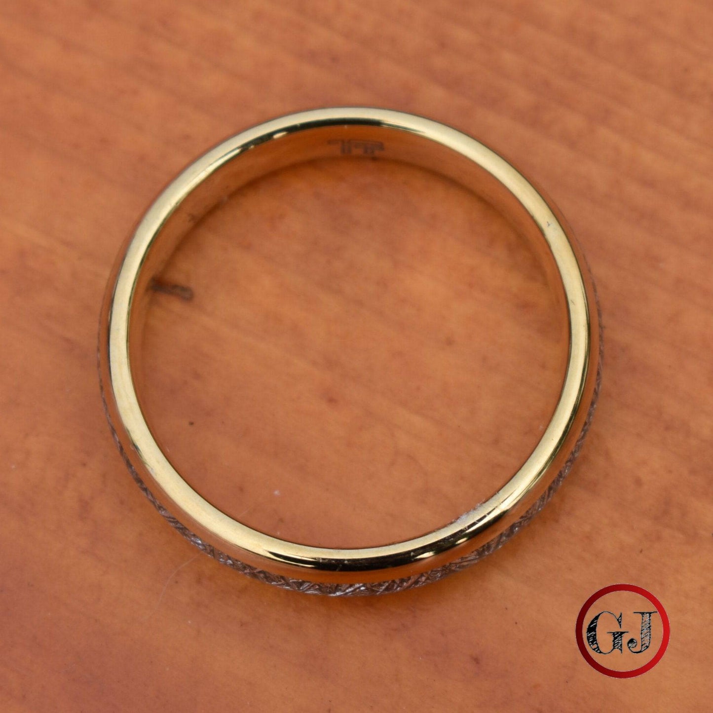 Tungsten 6mm Ring Gold with Meteorite - Tungsten Titans