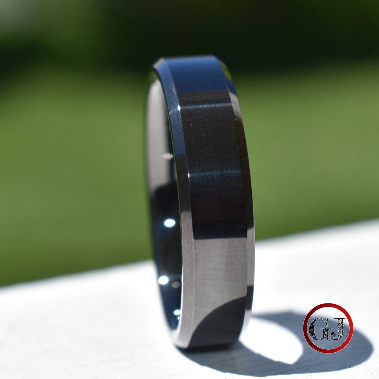 Black 6mm High Polished Tungsten Ring - Tungsten Titans