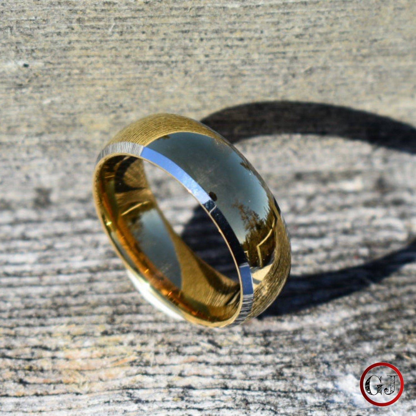 Tungsten 8mm Gold Dome Ring - Tungsten Titans