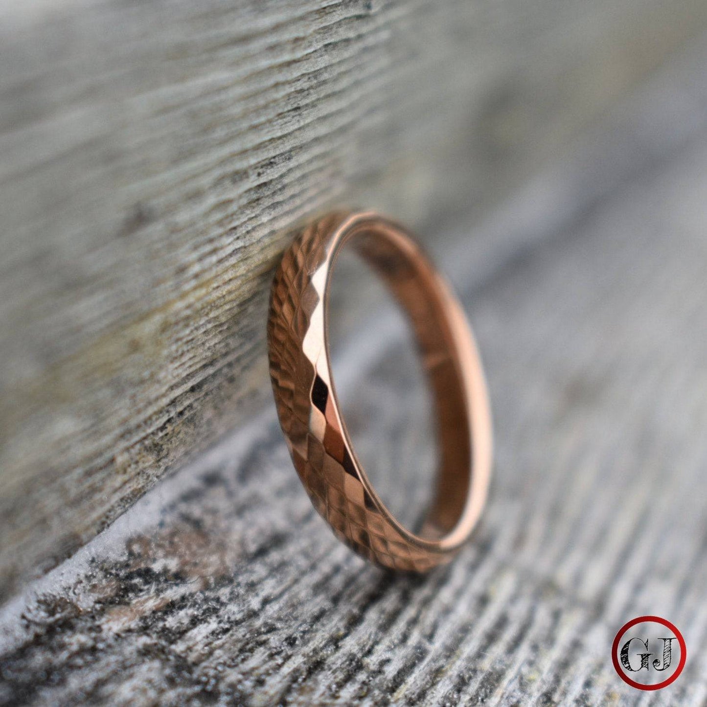 Tungsten Diamond Facet Rose Gold 3.5mm Ring - Tungsten Titans