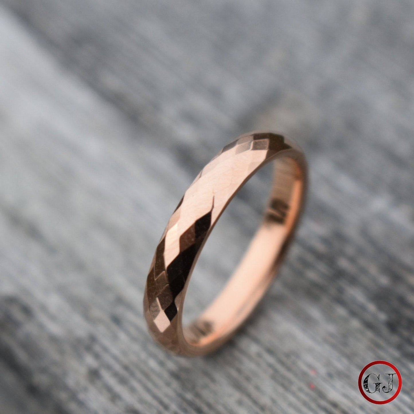 Tungsten Diamond Facet Rose Gold 3.5mm Ring - Tungsten Titans