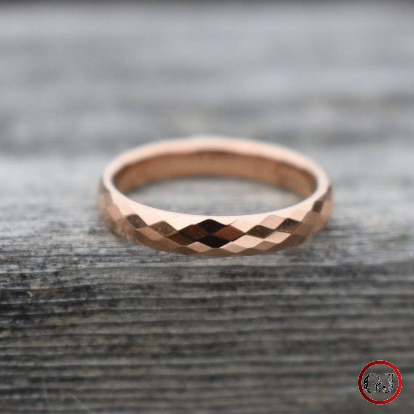 Tungsten Diamond Facet Rose Gold 3.5mm Ring - Tungsten Titans
