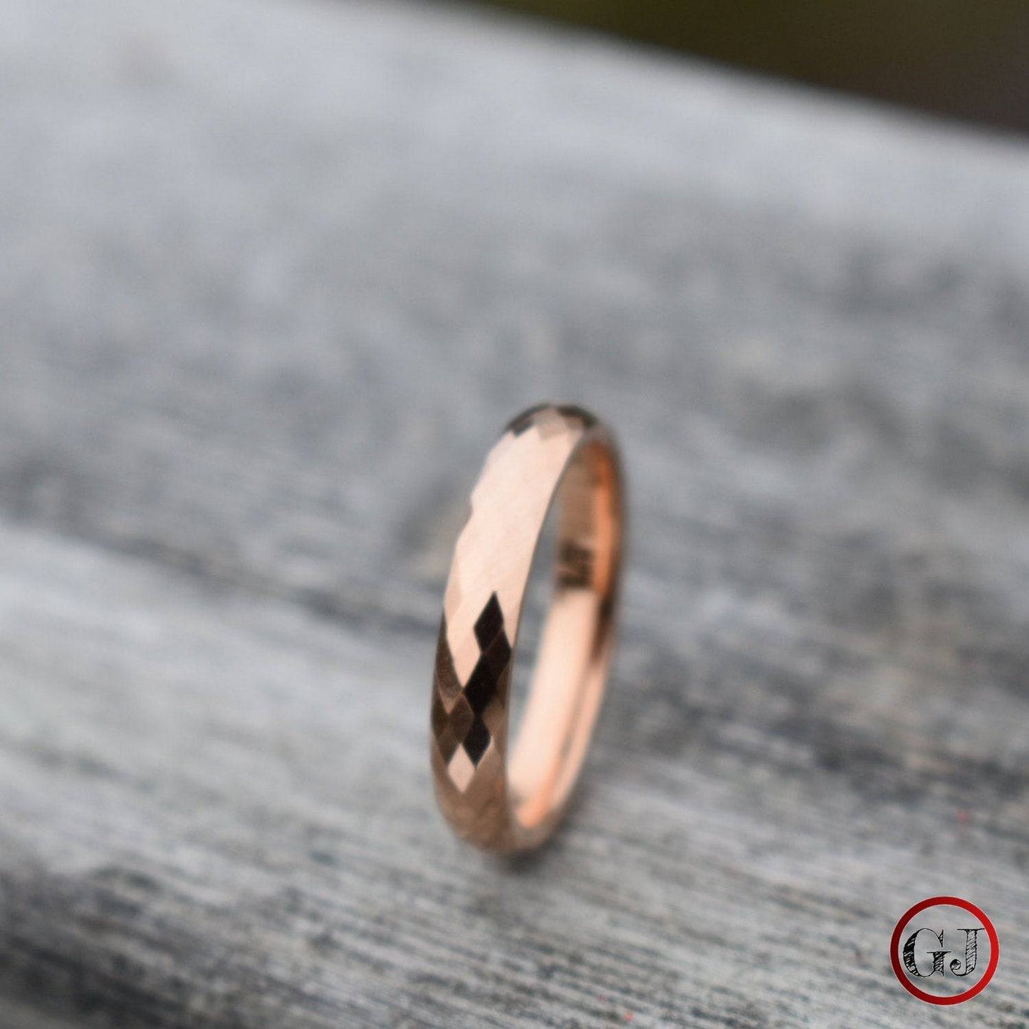 Tungsten Diamond Facet Rose Gold 3.5mm Ring - Tungsten Titans