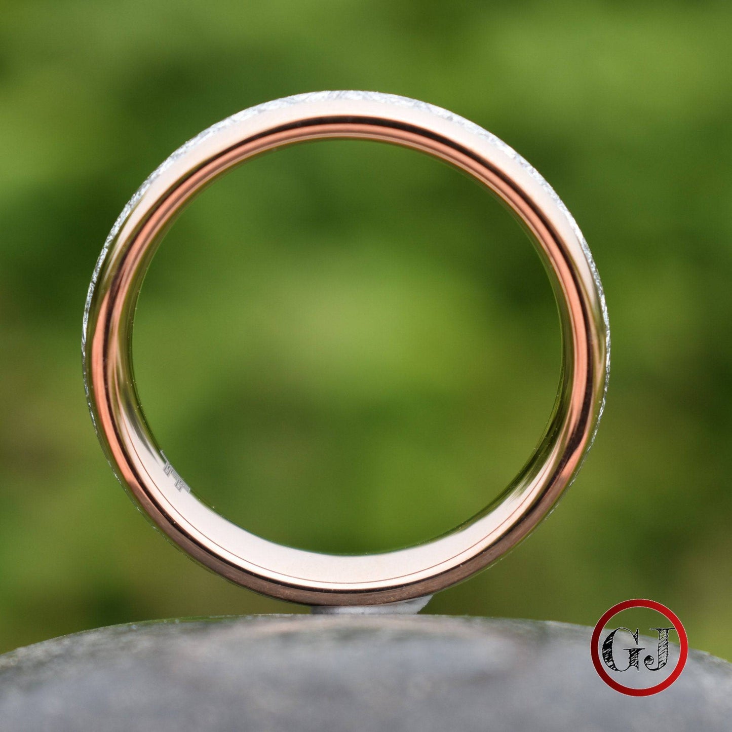 Tungsten 6mm Ring Rose Gold with Meteorite - Tungsten Titans