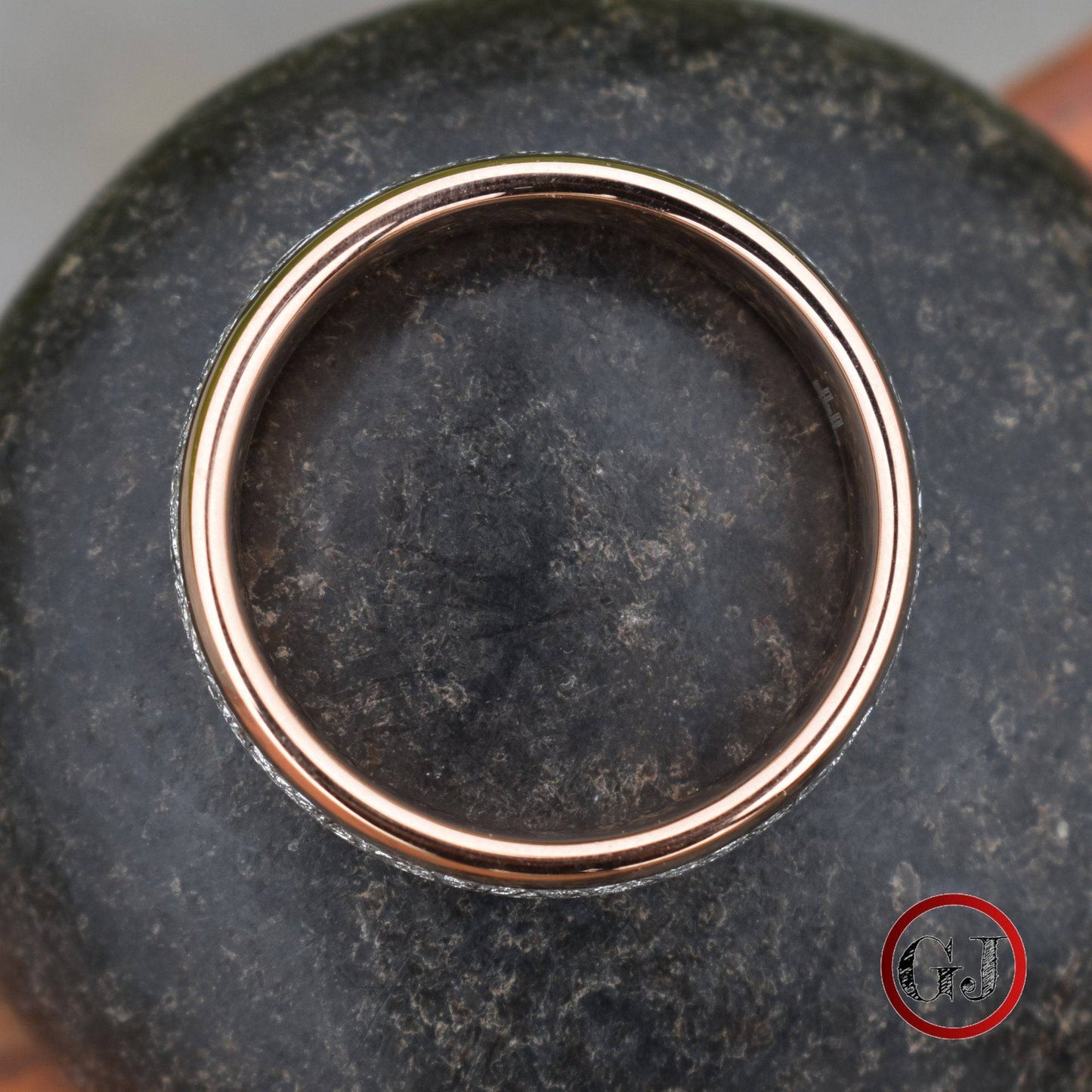 Tungsten 6mm Ring Rose Gold with Meteorite - Tungsten Titans
