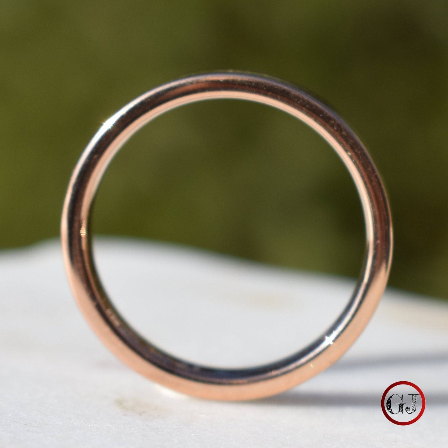 Tungsten Rose Gold Ring German Silver Glass Wedding Band - Tungsten Titans