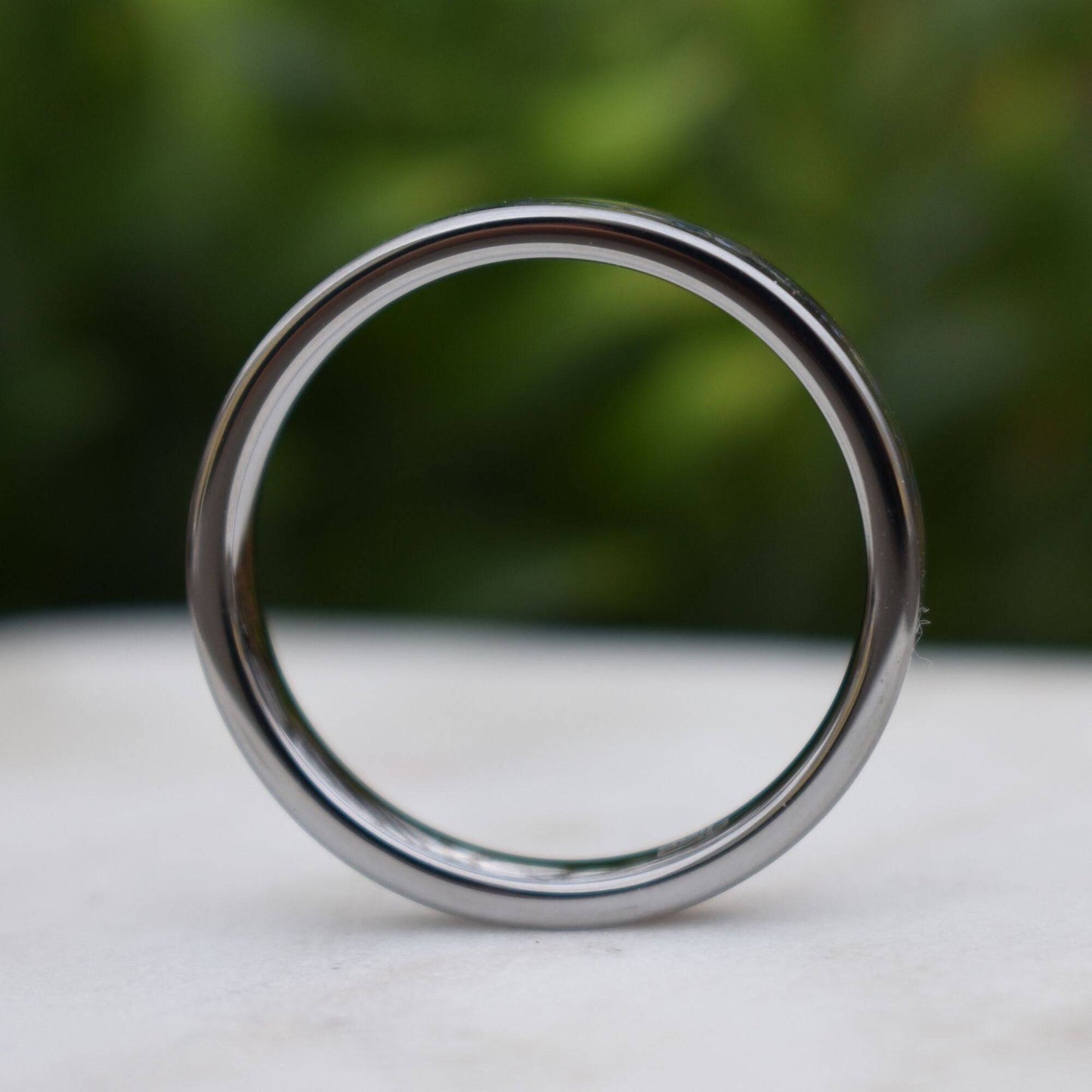 Tungsten 4mm Ring Blue Sapphire German Glass Wedding Band, Womens Ring, Womens Wedding Band - Tungsten Titans