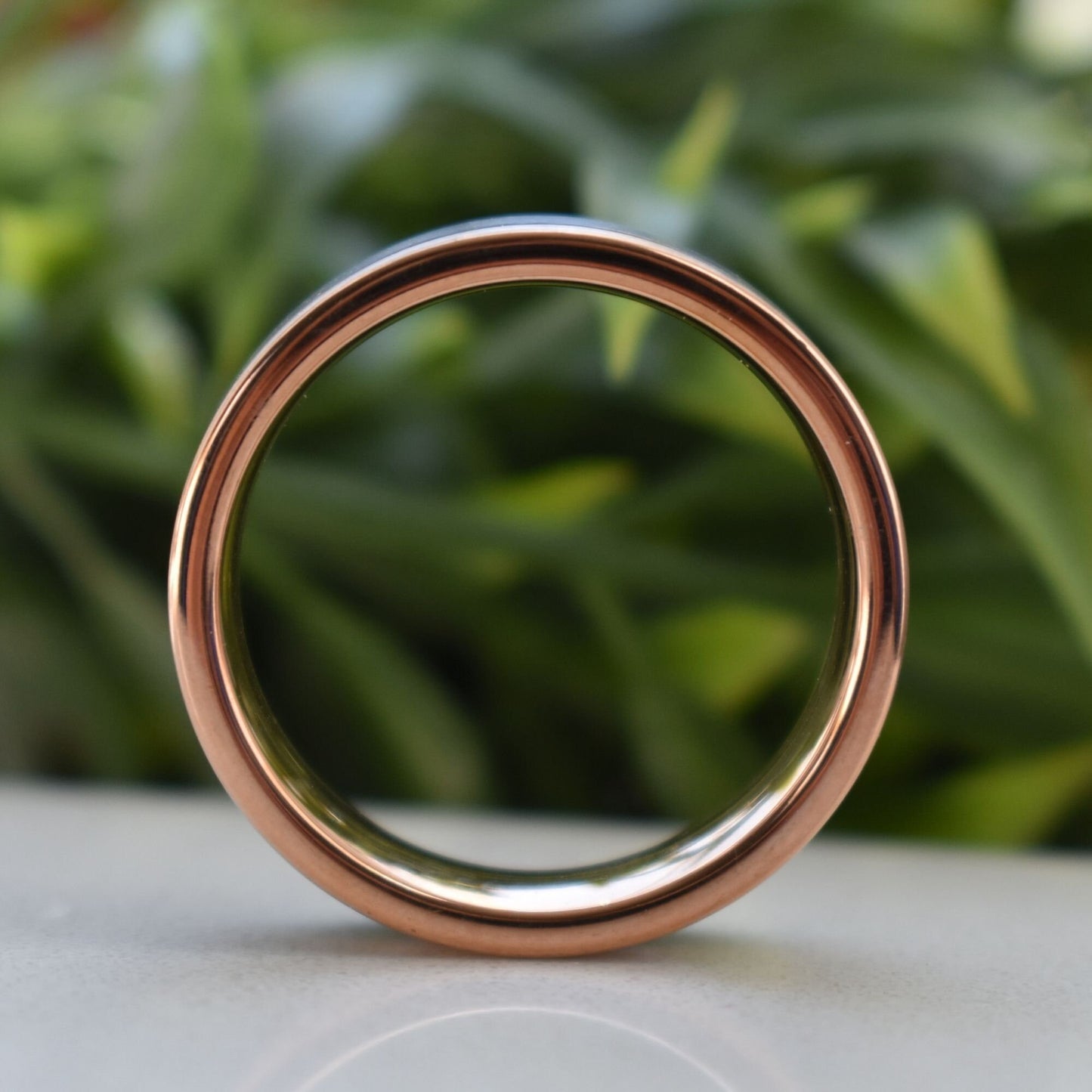 Tungsten Ring 8mm Brushed Black and Rose Gold, Mens Ring, Mens Wedding Band